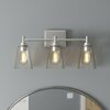 Designers Fountain Westin 22.5in 3-Light Satin Platinum Modern Industrial Indoor Wall Sconce with Clear Glass Shades 95703-SP